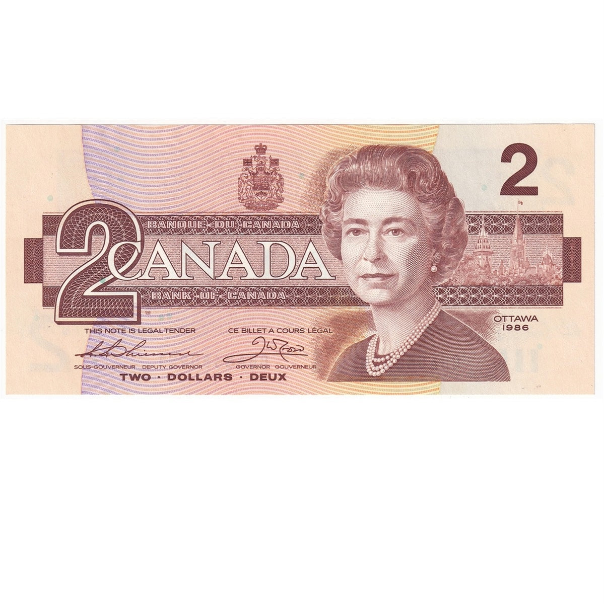 BC-55b 1986 Canada $2 Thiessen-Crow, CbA, Choice Uncirculated (CUNC63)