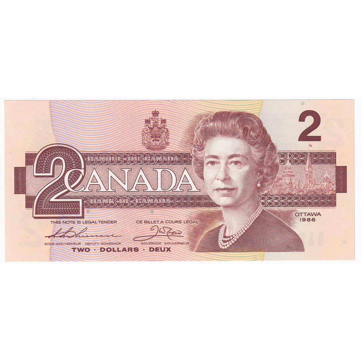 BC-55b 1986 Canada $2 Thiessen-Crow, CBH, Uncirculated (MS60)