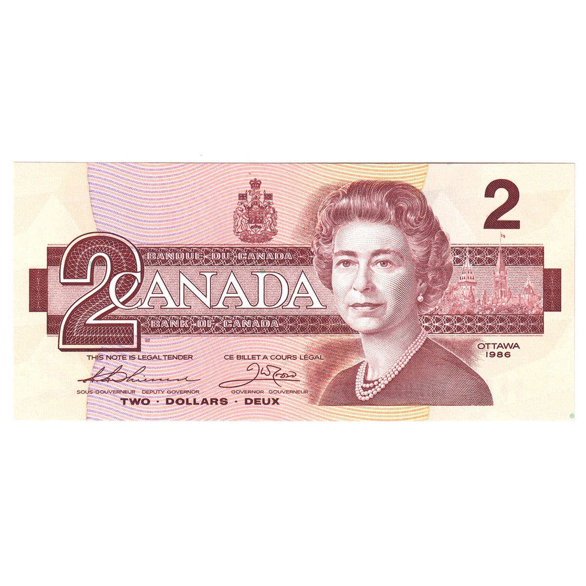 BC-55bA 1986 Canada $2 Thiessen-Crow, Small BBX, Choice Uncirculated (CUNC63)