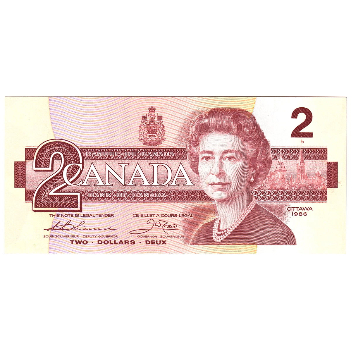 BC-55b-i 1986 Canada $2 Thiessen-Crow, EGH, Uncirculated (MS60)