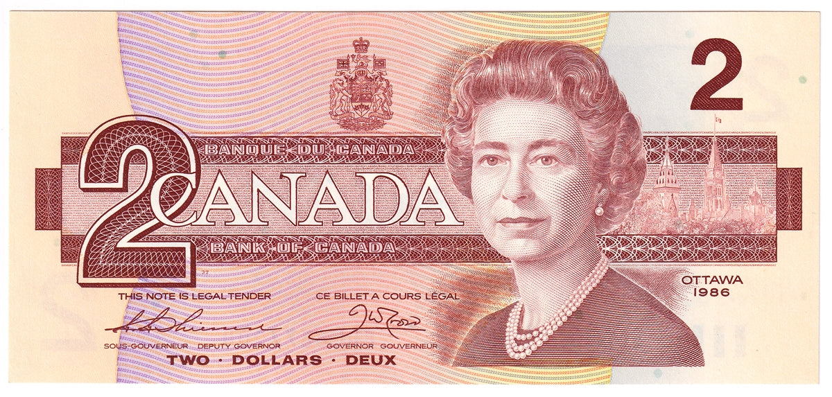 BC-55b-i 1986 Canada $2 Thiessen-Crow, EGL, Uncirculated (MS60)