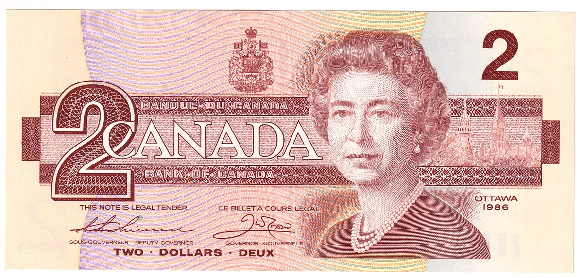 BC-55b-i 1986 Canada $2 Thiessen-Crow, EGM, Uncirculated (MS60)