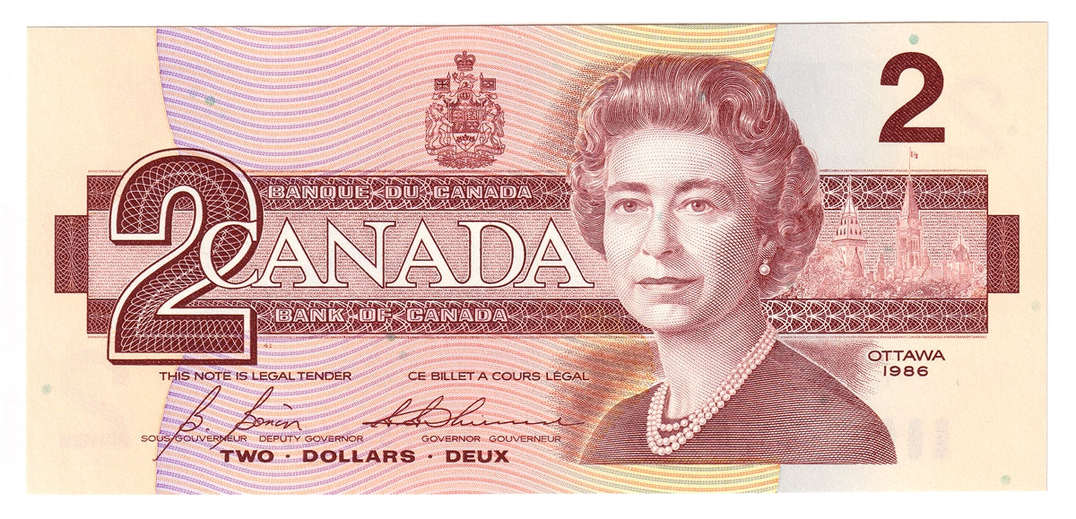 BC-55c-i 1986 Canada $2 Bonin-Thiessen, EGT, Choice Uncirculated (CUNC63)