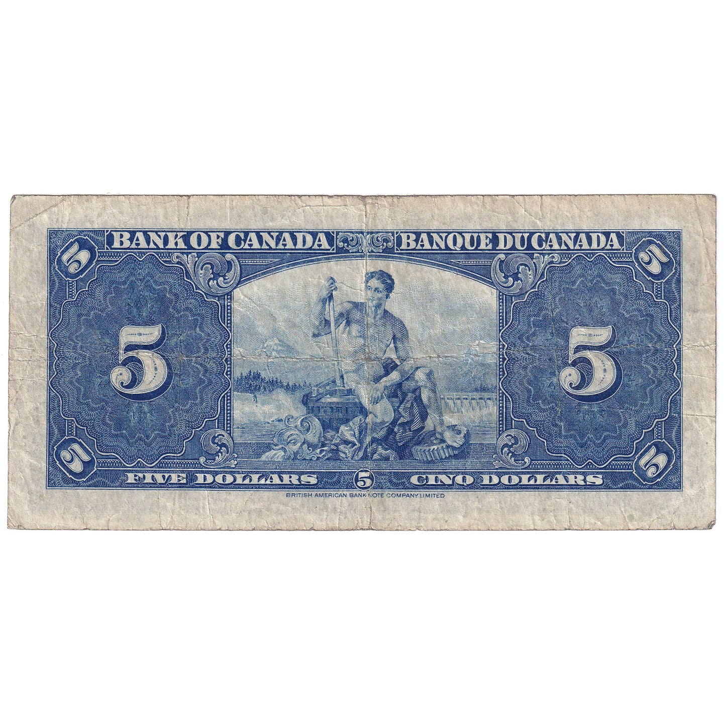 BC-23b 1937 Canada $5 Gordon-Towers, L/C, Fine (F12)