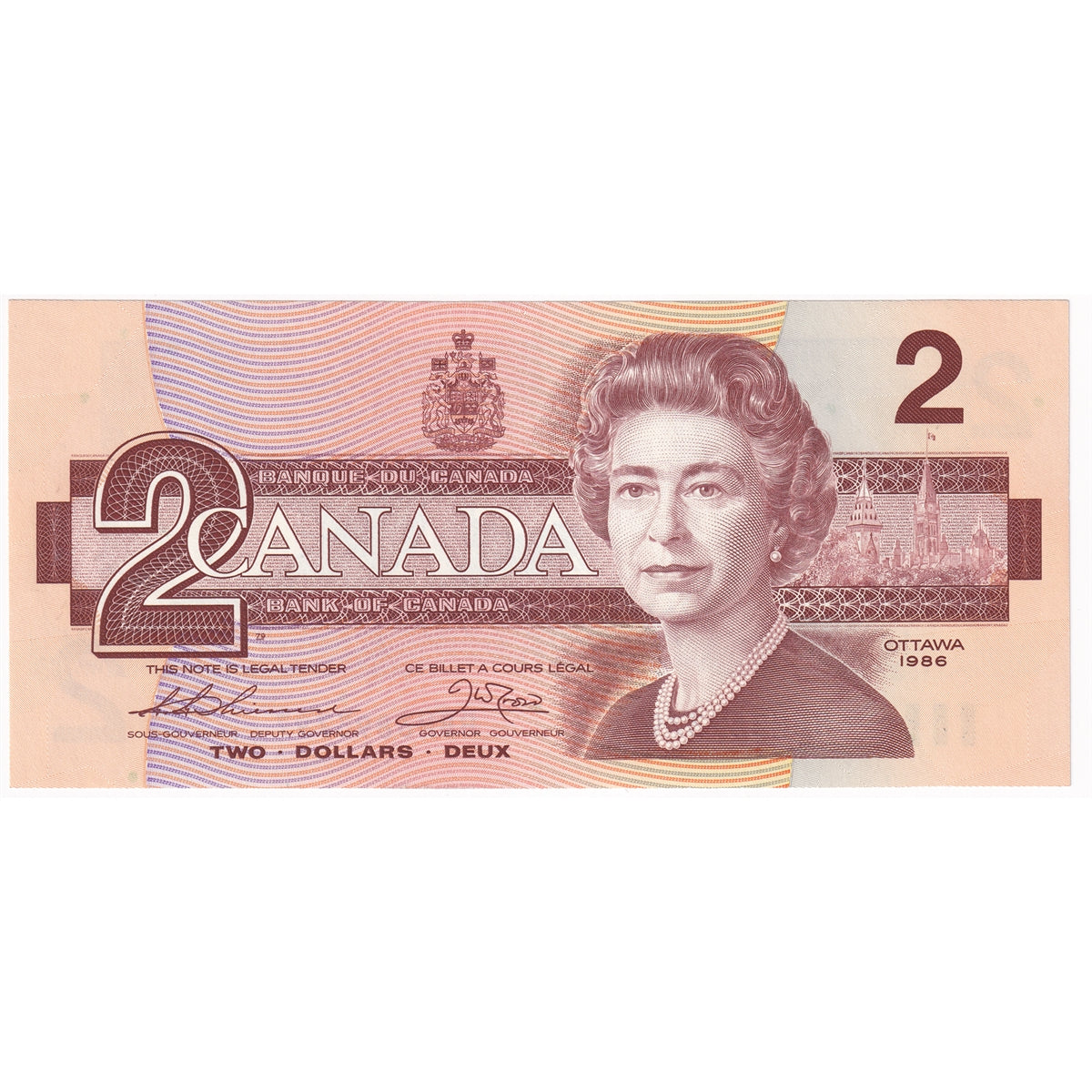 BC-55b 1986 Canada $2 Thiessen-Crow, BBM, Gem Uncirculated (GUNC65)
