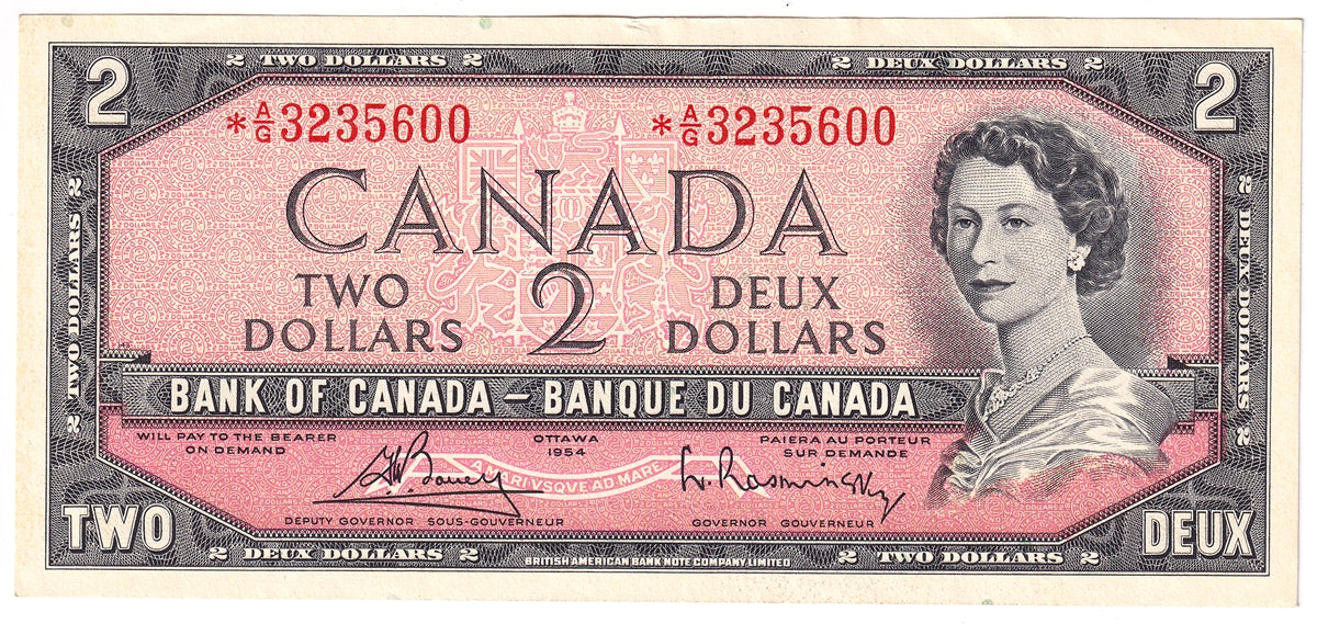 BC-38cA 1954 Canada $2 Bouey-Rasminsky, *A/G Above 3.2M, AU-UNC