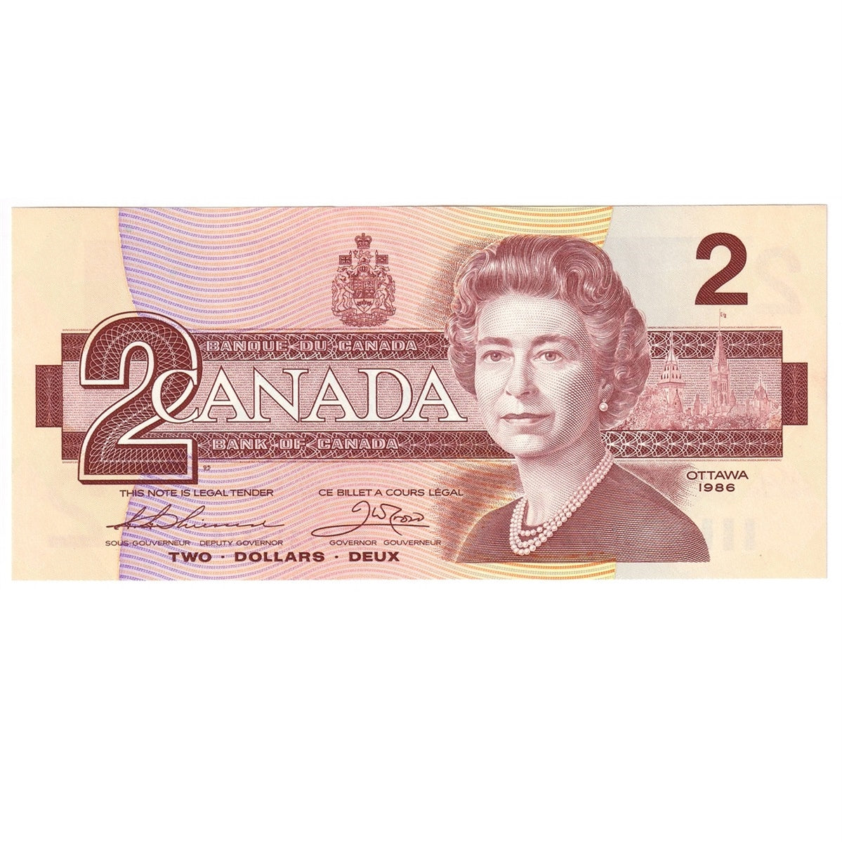 BC-55b 1986 Canada $2 Thiessen-Crow, BBC, Uncirculated (MS60)
