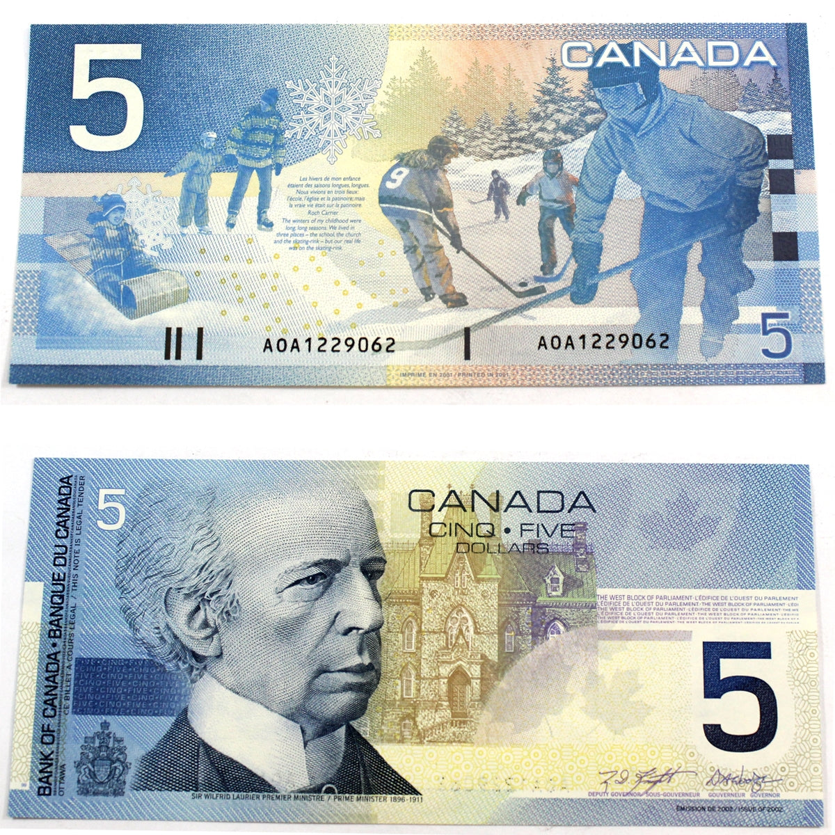 BC-62a 2001 Canada $5 Knight-Dodge, AOA, Uncirculated (MS60)