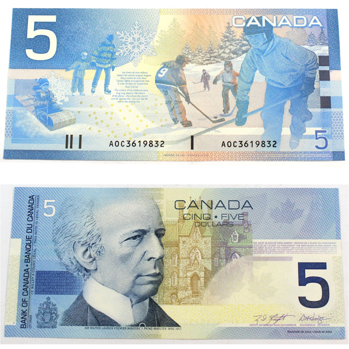 BC-62a 2001 Canada $5 Knight-Dodge, AOC, Choice Uncirculated (CUNC63)