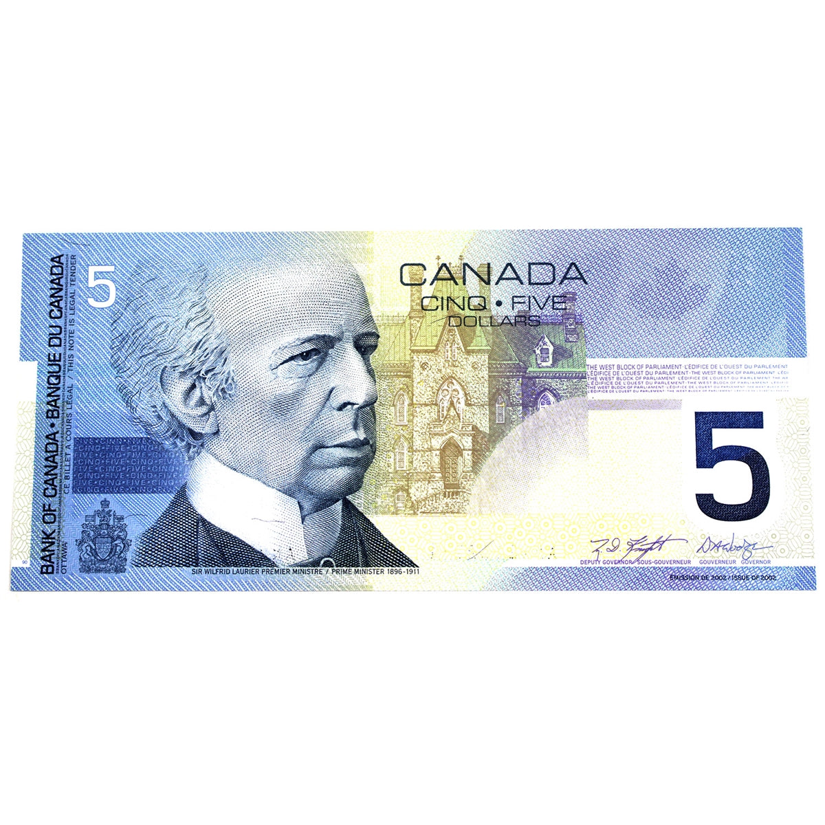 BC-62a 2001 Canada $5 Knight-Dodge, ANW, Choice Uncirculated (CUNC63)