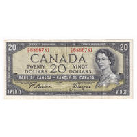 BC-41a 1954 Canada $20 Beattie-Coyne, G/E, AU-UNC (AU55)