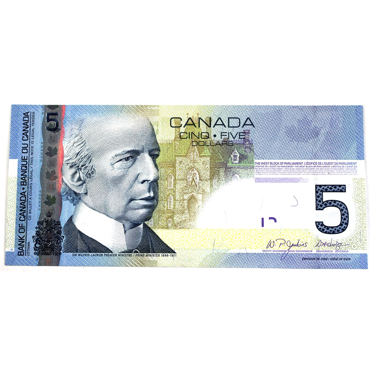 BC-67a 2006 Canada $5 Jenkins-Dodge, AOU, CUNC