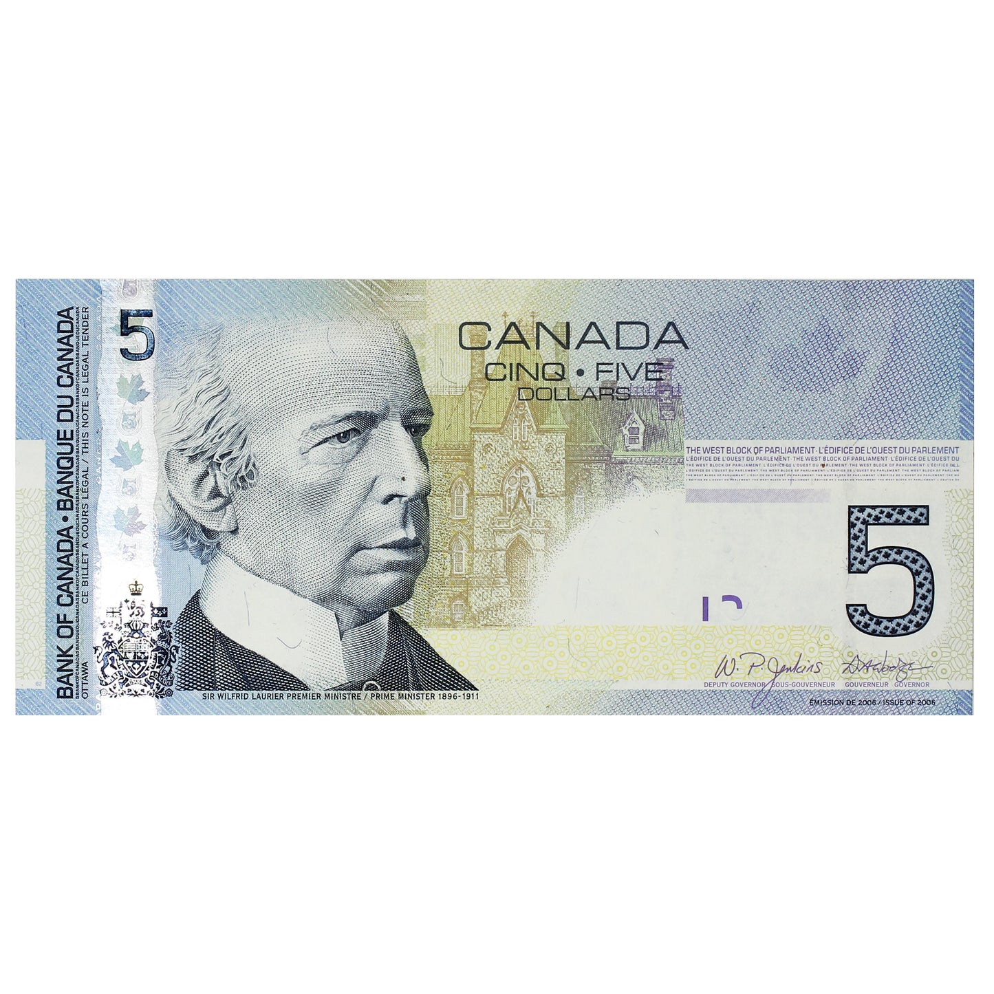 BC-67aA 2006 Canada $5 Jenkins-Dodge, AOT (2.20-2.24), Choice Uncirculated (CUNC63)