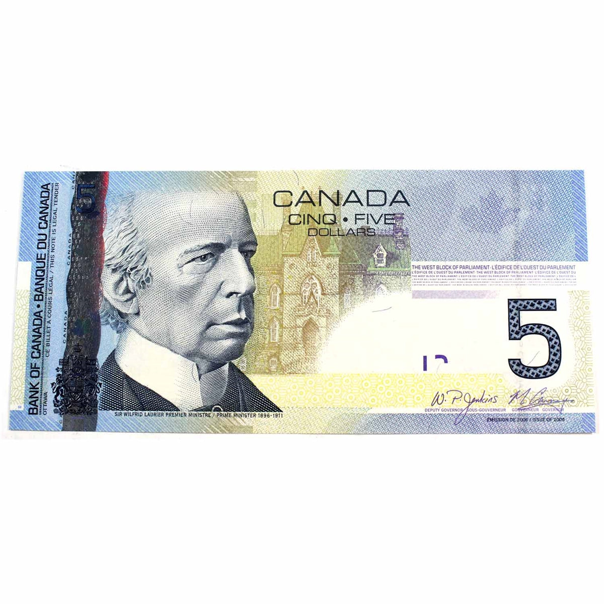 BC-67b 2008 Canada $5 Jenkins-Carney, APU, Choice Uncirculated (CUNC63)