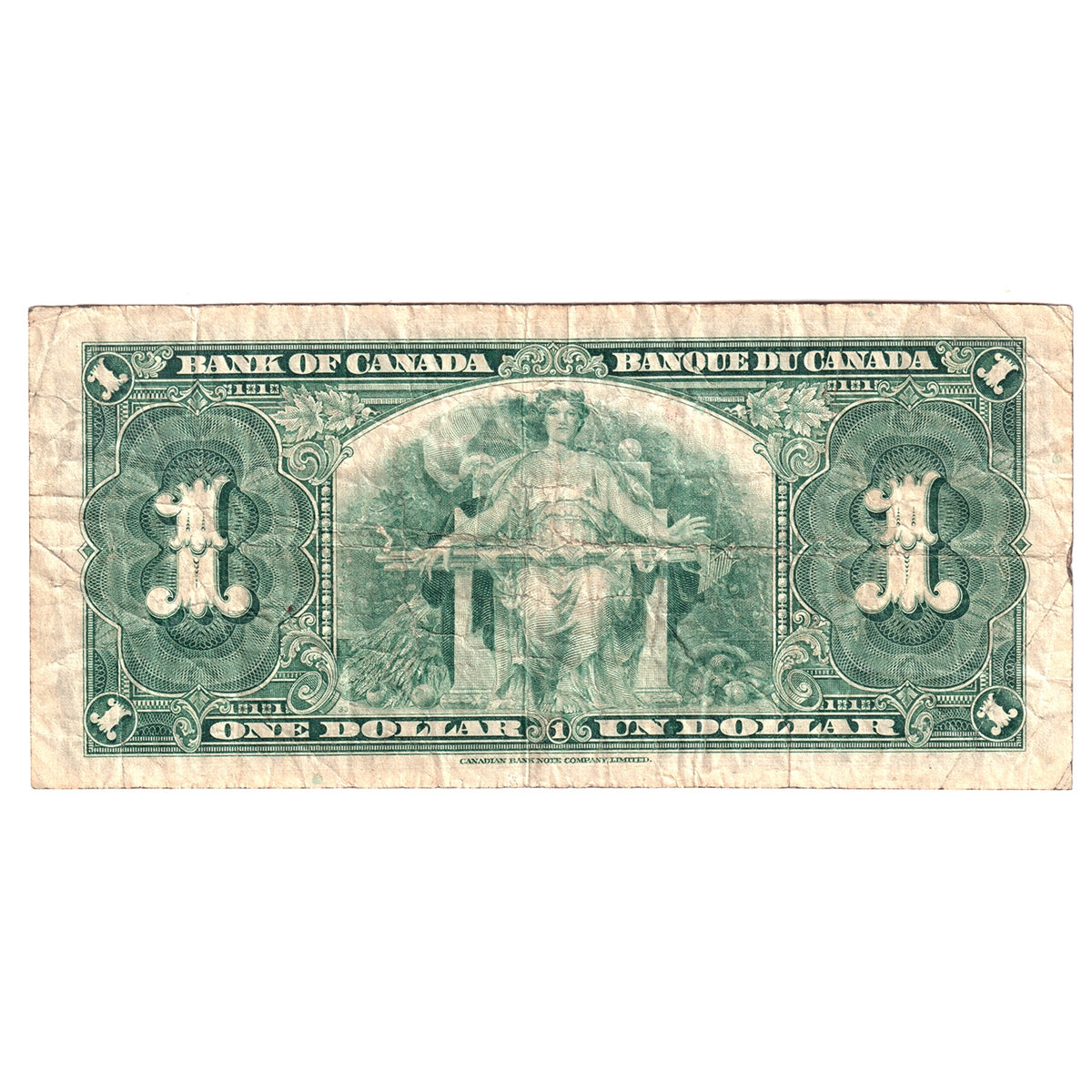 BC-21c 1937 Canada $1 Gordon-Towers, U/L, F-VF