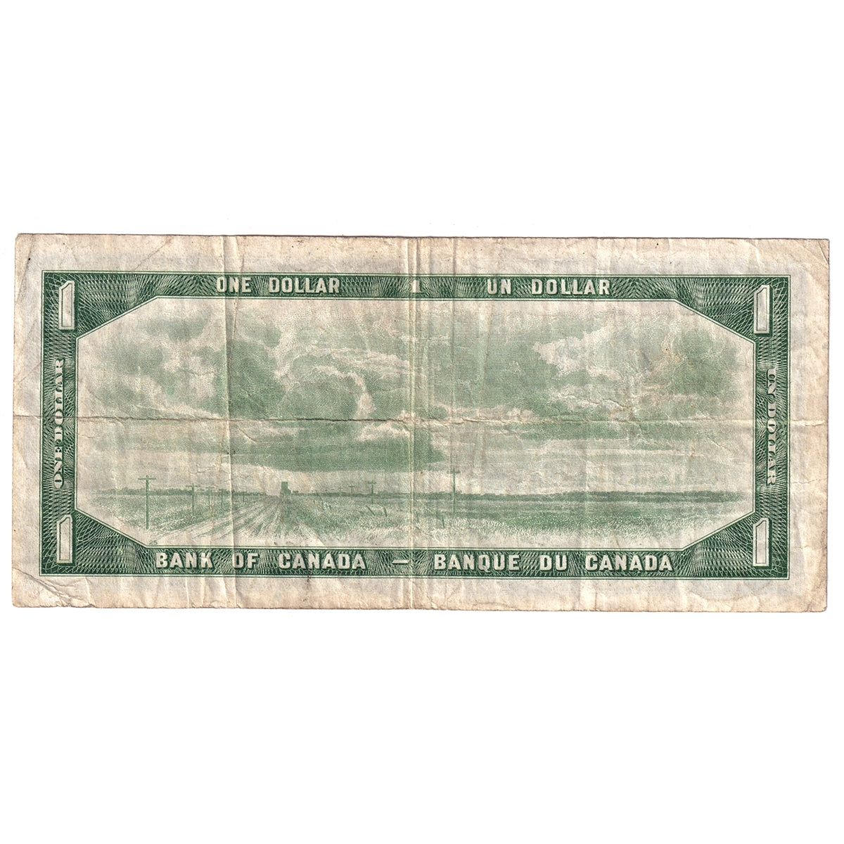 BC-37b-i 1954 Canada $1 Beattie-Rasminsky, H/M, Fine (F12)