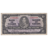 BC-24b 1937 Canada $10 Gordon-Towers, T/D, F-VF (F15)