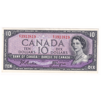 BC-40a 1954 Canada $10 Beattie-Coyne, E/T, Extra Fine (EF40)