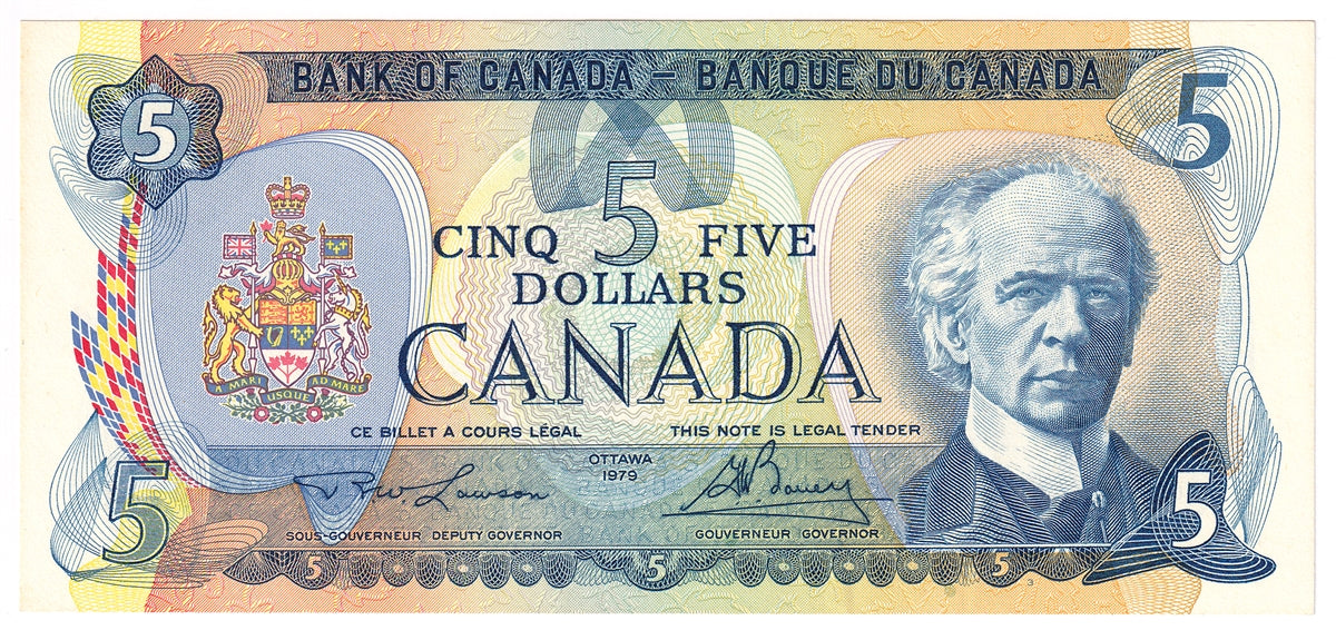 BC-53a 1979 Canada $5 Lawson-Bouey, AU-UNC