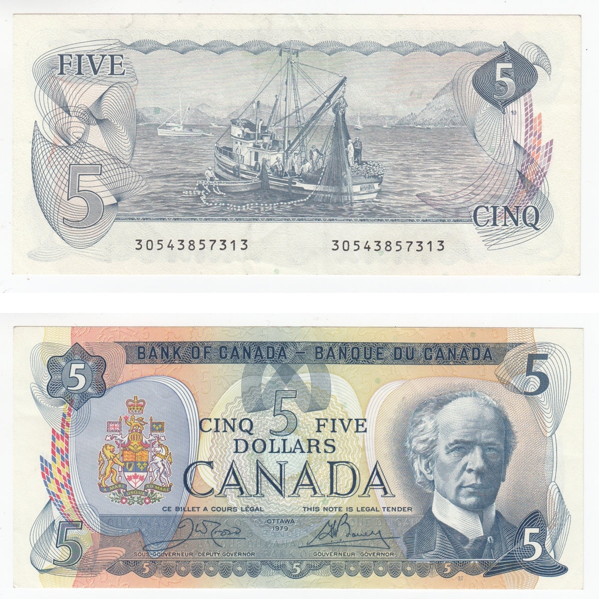 BC-53b 1979 Canada $5 Crow-Bouey, Extra Fine (EF40)