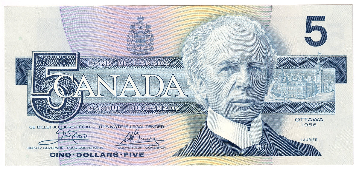 BC-56a 1986 Canada $5 Crow-Bouey, ENA, AU