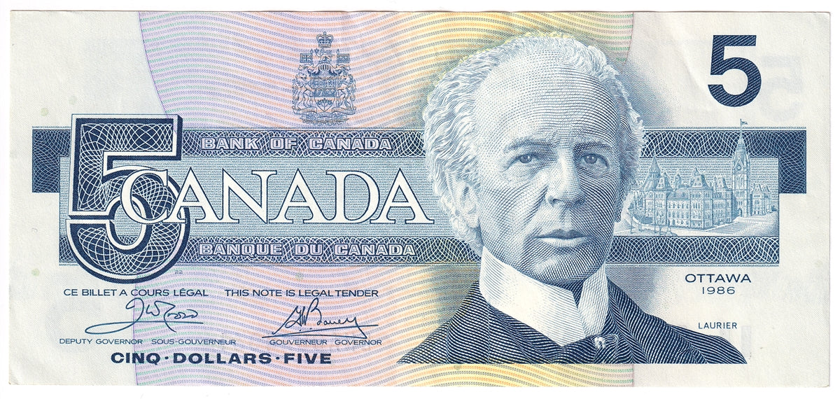 BC-56a 1986 Canada $5 Crow-Bouey, ENA, EF-AU