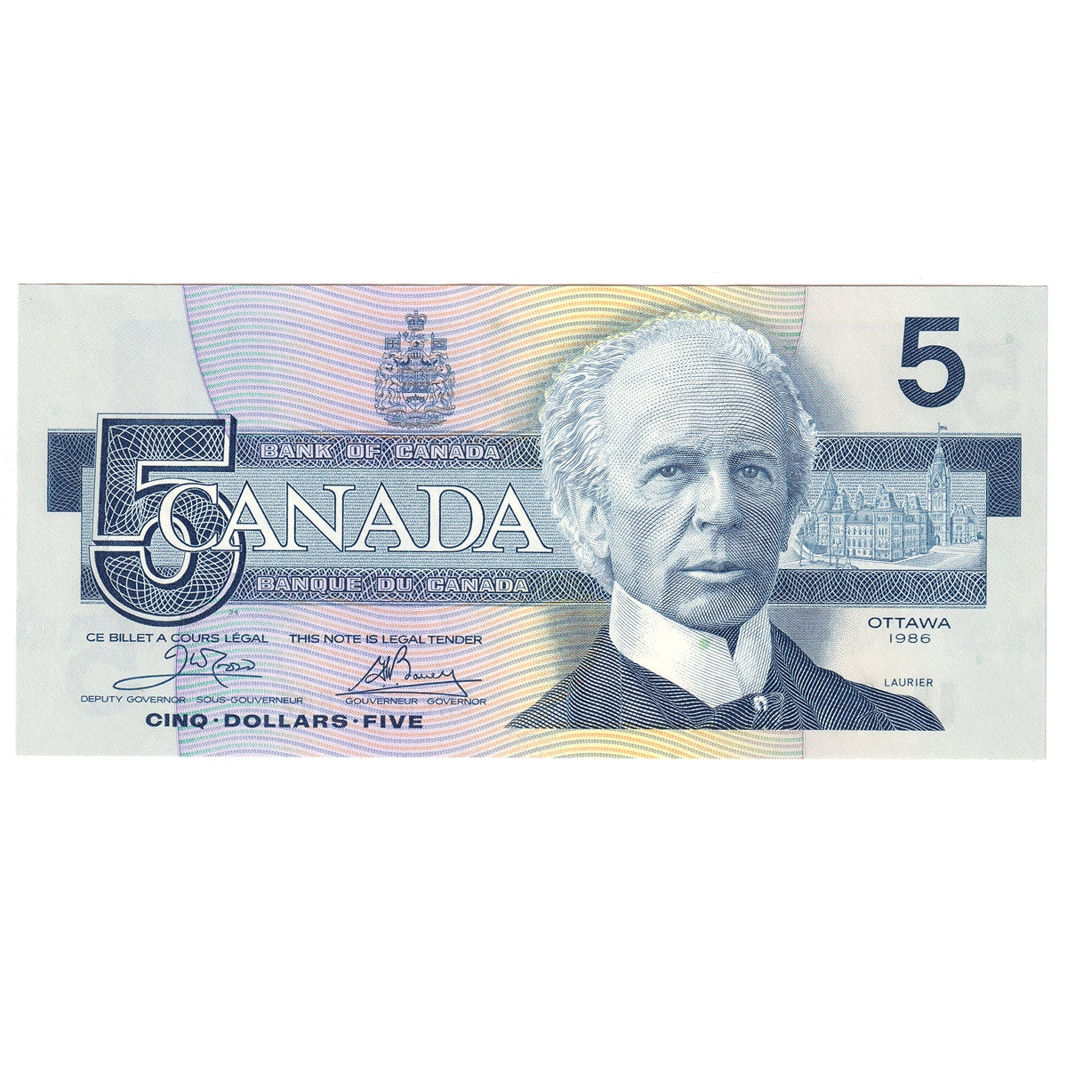 BC-56a 1986 Canada $5 Crow-Bouey, ENE, UNC