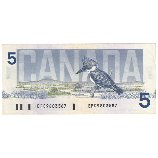 BC-56b 1986 Canada $5 Thiessen-Crow, EPC, AU