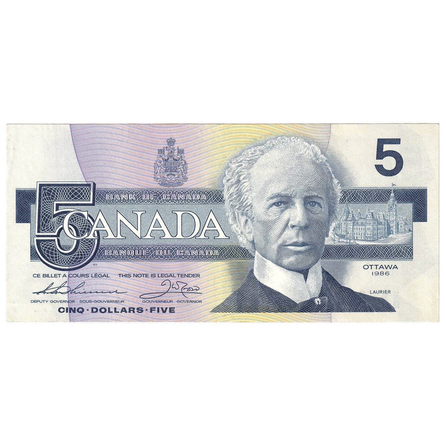 BC-56b 1986 Canada $5 Thiessen-Crow, EPC, AU