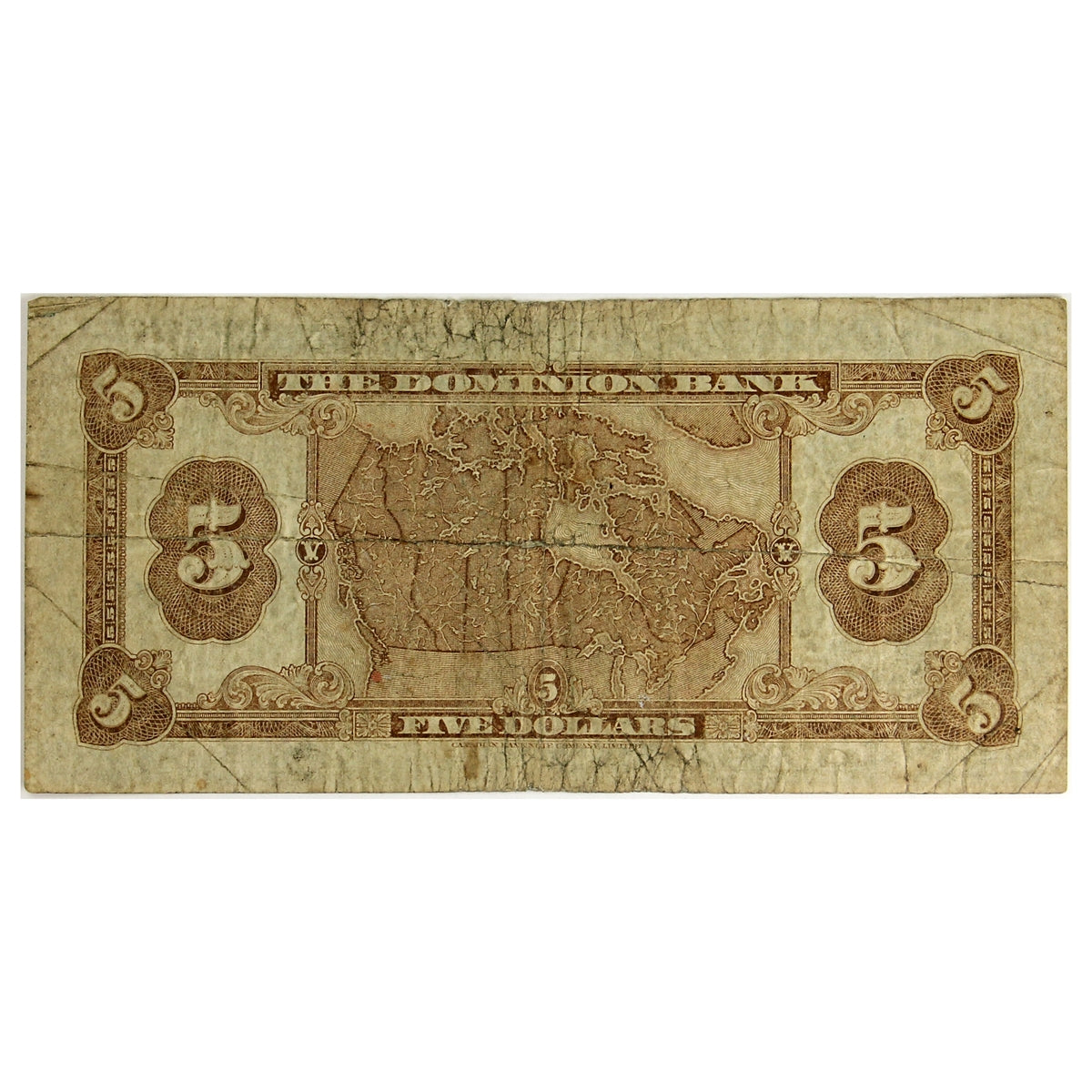 220-28-02 1938 The Dominion Bank $5 Carlisle-Rae, Fine (F12)