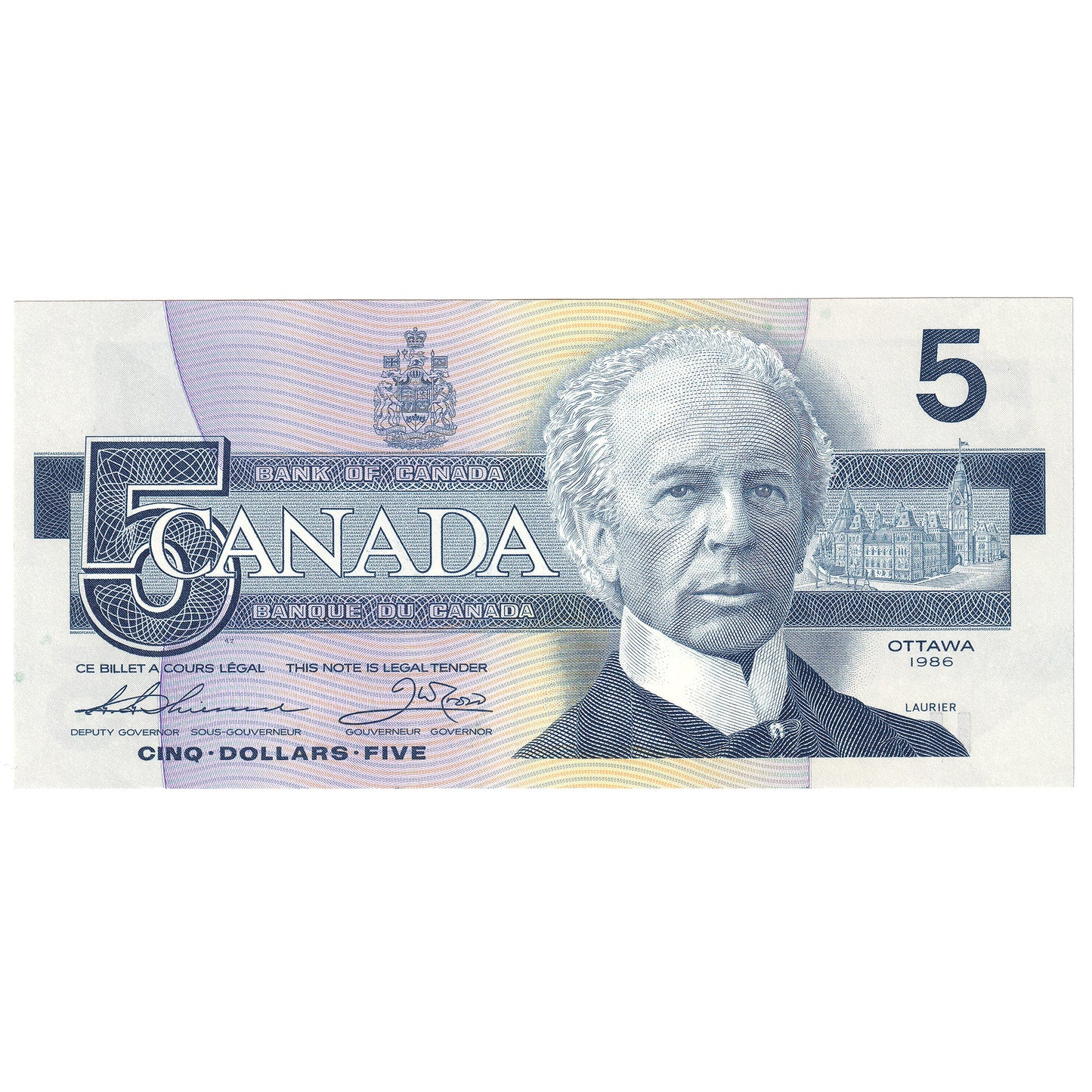 BC-56b 1986 Canada $5 Thiessen-Crow, EPE, CUNC