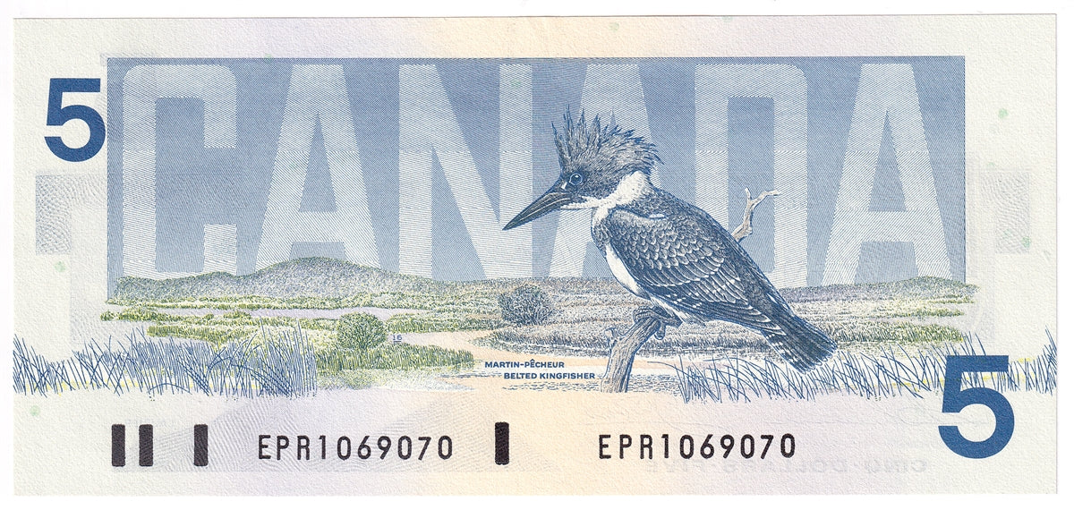 BC-56b 1986 Canada $5 Thiessen-Crow, EPR, AU-UNC