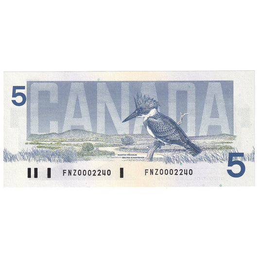 BC-56b 1986 Canada $5 Thiessen-Crow, FNZ, CUNC