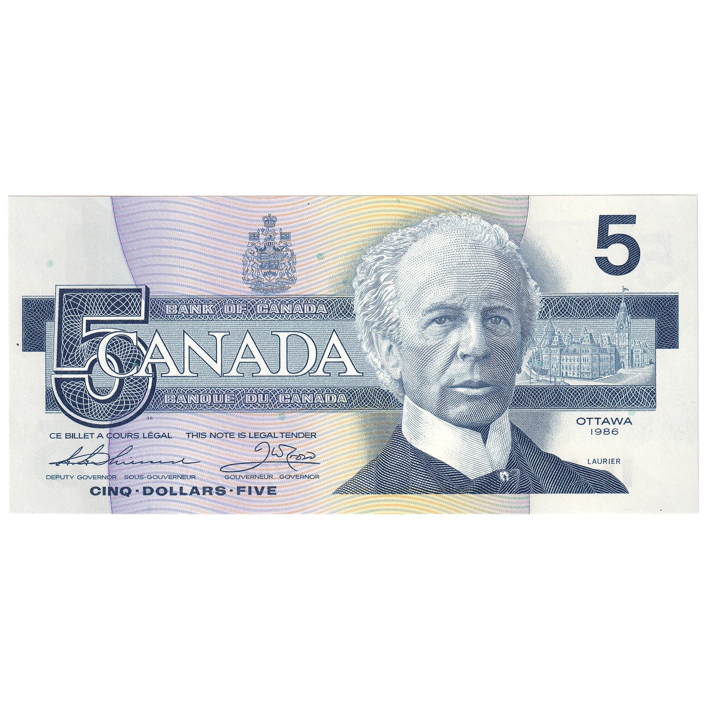 BC-56b 1986 Canada $5 Thiessen-Crow, FNZ, CUNC