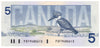 BC-56b 1986 Canada $5 Thiessen-Crow, FOF, AU
