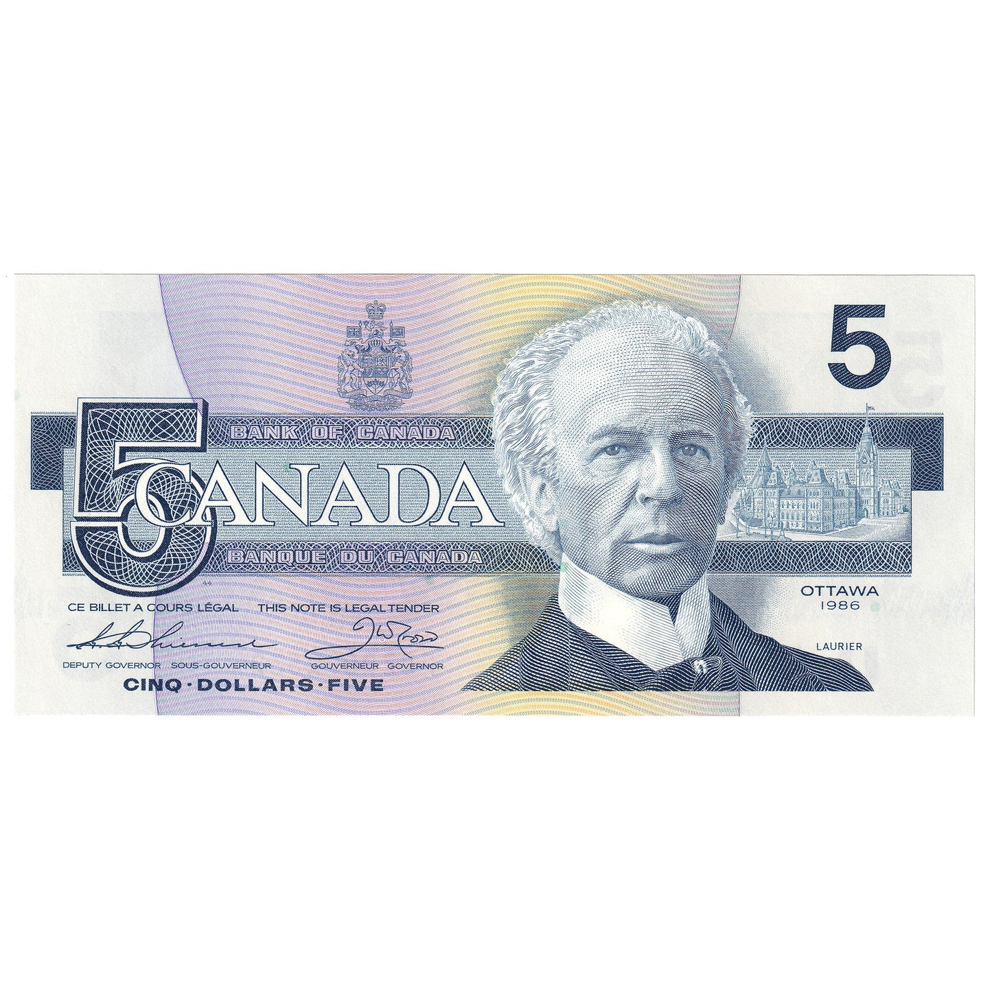BC-56b 1986 Canada $5 Thiessen-Crow, FOZ, CUNC