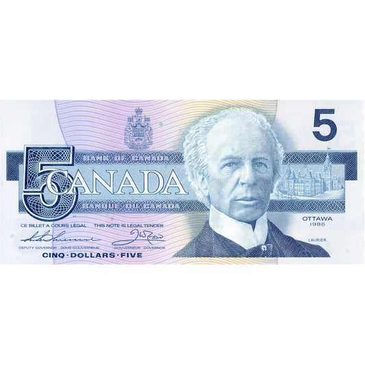 BC-56b 1986 Canada $5 Thiessen-Crow, FPF, UNC
