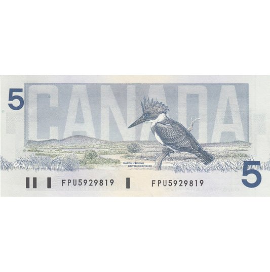 BC-56b 1986 Canada $5 Thiessen-Crow, FPU, AU-UNC