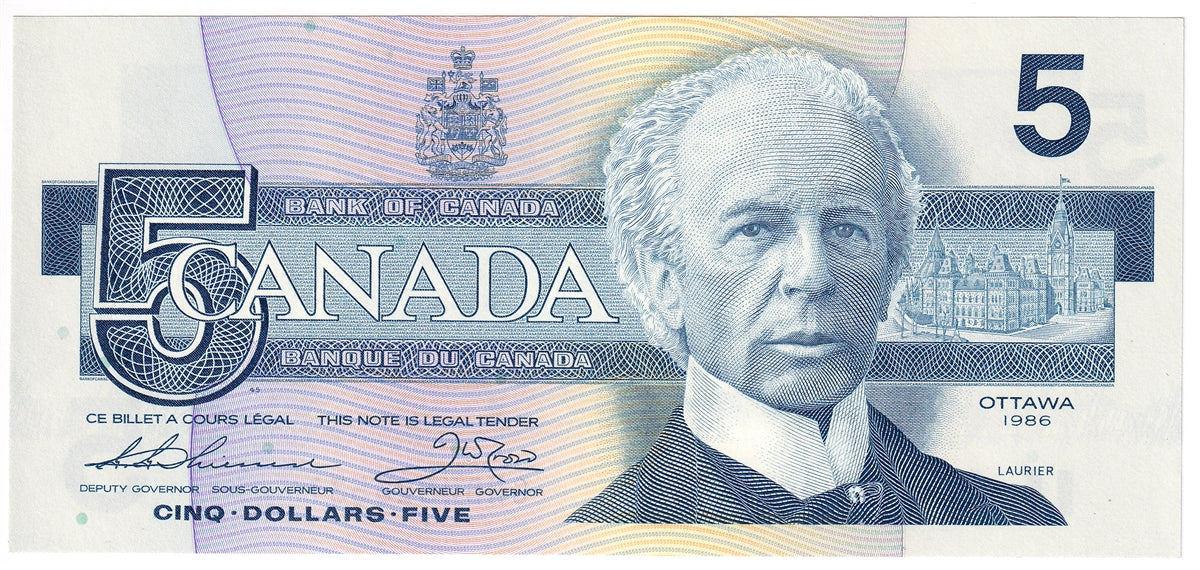 BC-56b 1986 Canada $5 Thiessen-Crow, GNB, CUNC