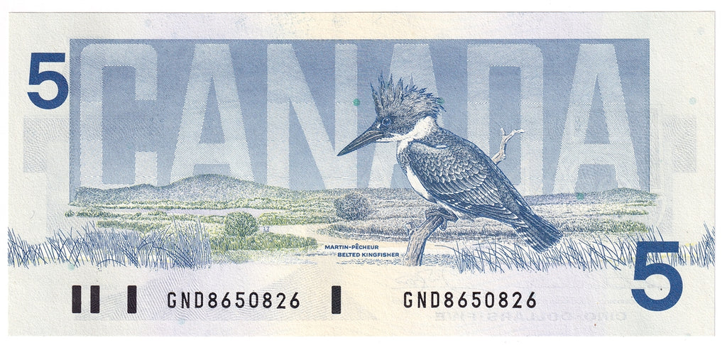 BC-56b 1986 Canada $5 Thiessen-Crow, GND, CUNC