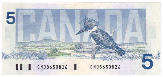 BC-56b 1986 Canada $5 Thiessen-Crow, GND, CUNC
