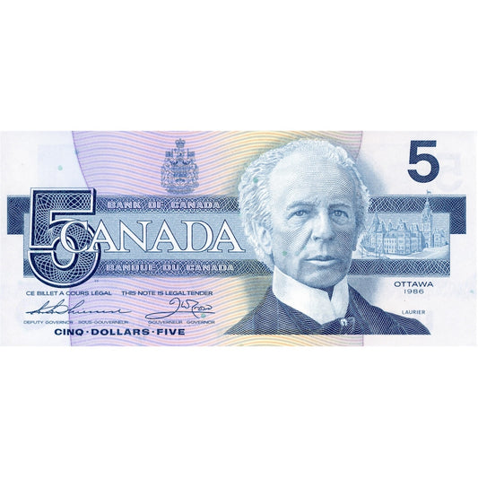 BC-56b 1986 Canada $5 Thiessen-Crow, GNH, CUNC
