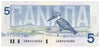 BC-56b 1986 Canada $5 Thiessen-Crow, GNN, UNC