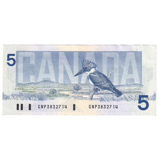 BC-56b 1986 Canada $5 Thiessen-Crow, GNP, AU