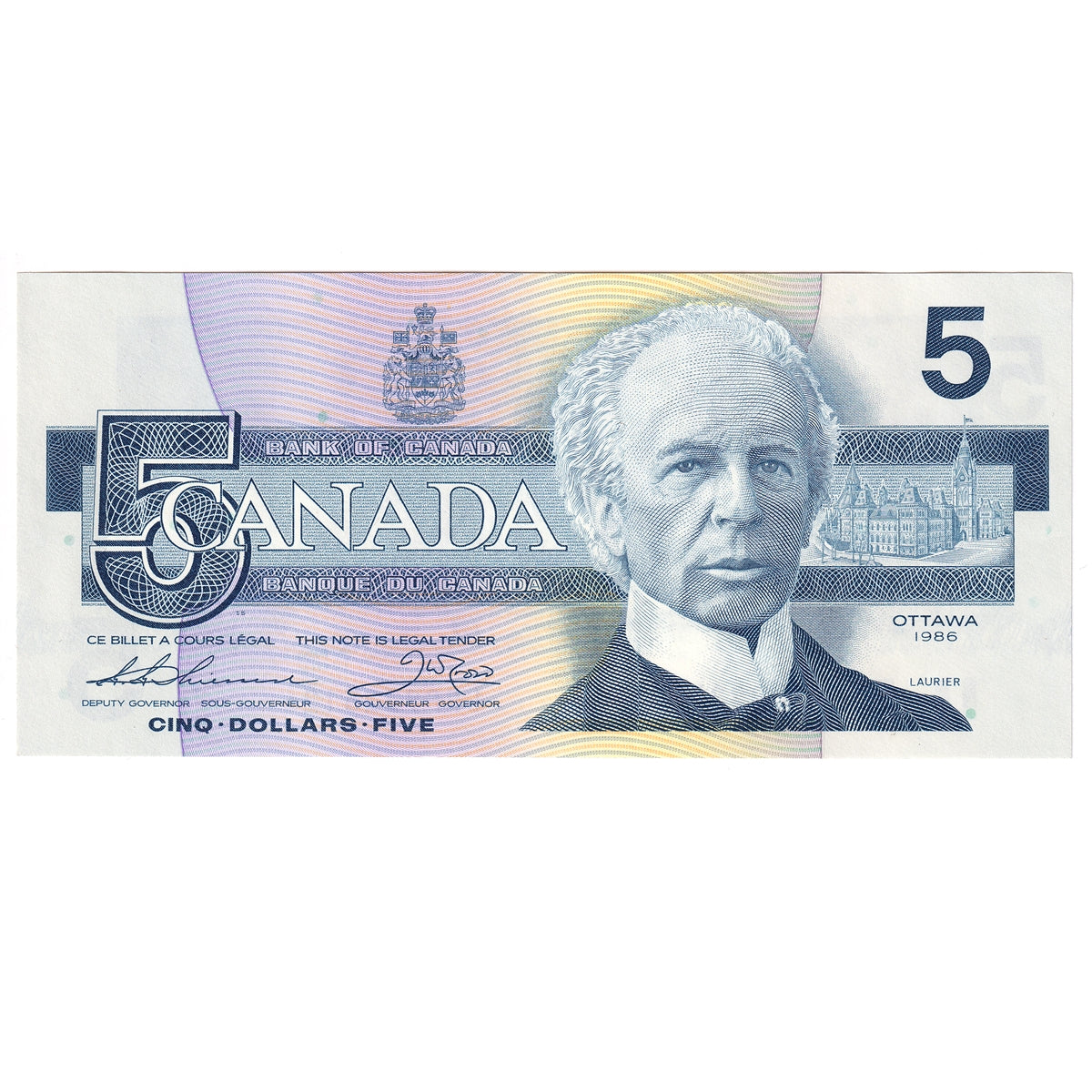 BC-56b 1986 Canada $5 Thiessen-Crow, GNP, UNC