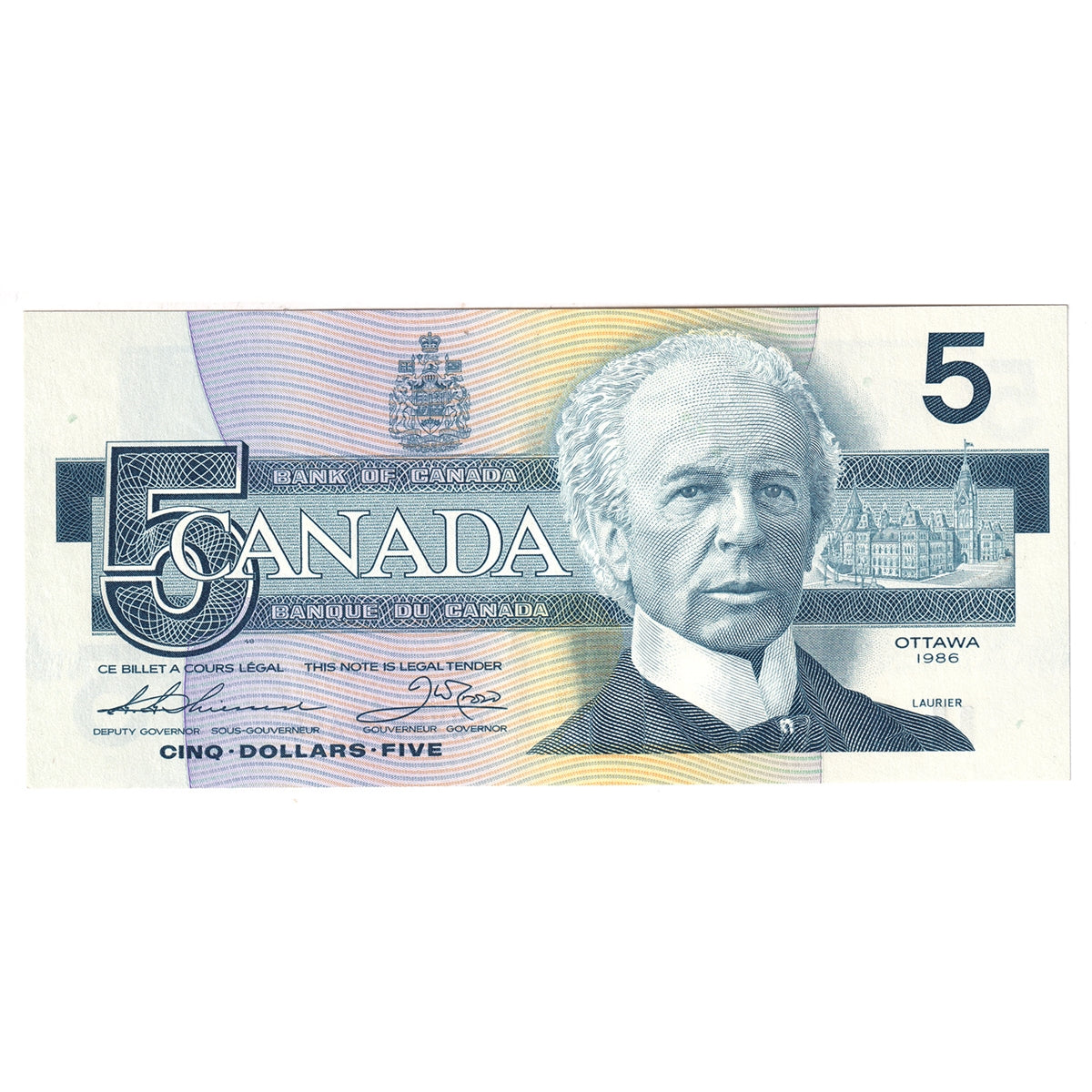 BC-56bA 1986 Canada $5 Thiessen-Crow, ENX, EF-AU
