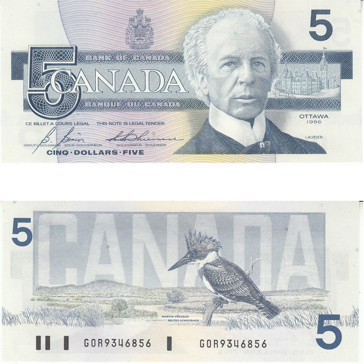 BC-56c 1986 Canada $5 Bonin-Thiessen, GOR, Uncirculated (MS60)