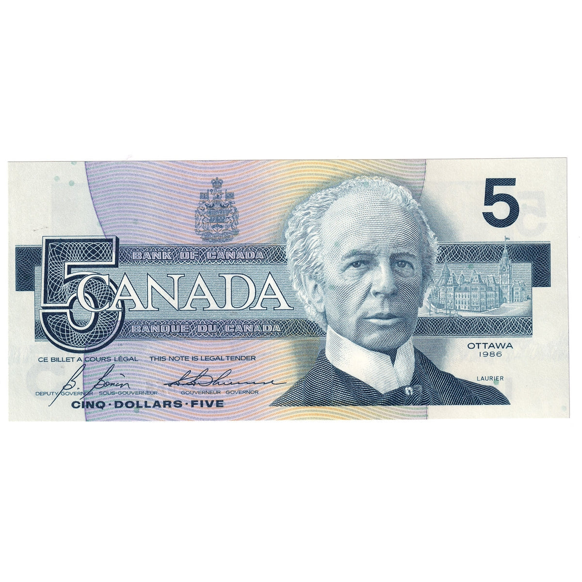 BC-56c 1986 Canada $5 Bonin-Thiessen, GPV, CUNC