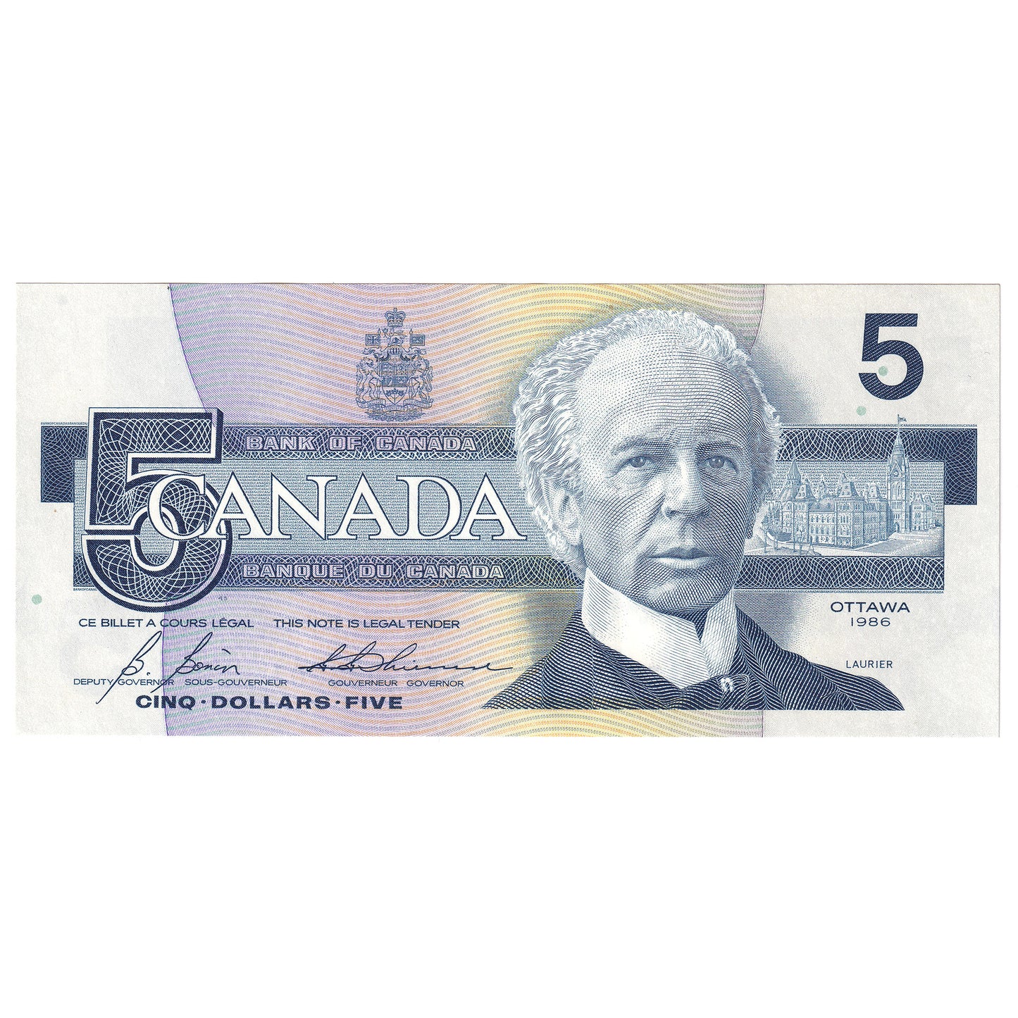 BC-56c 1986 Canada $5 Bonin-Thiessen, GPW, AU