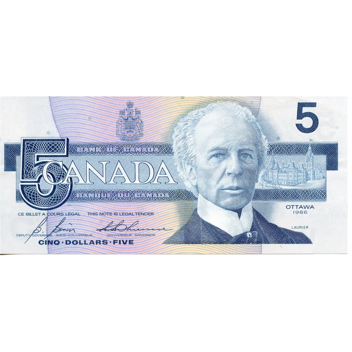 BC-56c 1986 Canada $5 Bonin-Thiessen, GPW, EF